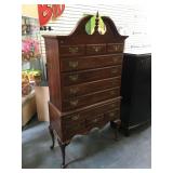 Solid wood highboy dresser w/drawers, approx 6 f