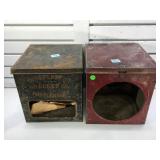 Pair of Store Display Biscuit/Cracker Tins
