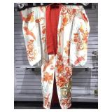 Authentic Kimono, Weighted Bottom. White, Gold
