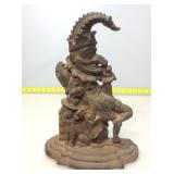 Vintage Cast Iron Punch and Judy Doorstop. 12in H