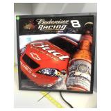 Budweiser Racing Lighted Advertising Sign.