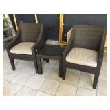 Restoration Faux wicker patio set incl. Armchairs