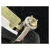Sterling silver white topaz sapp 1.18ct sz 8