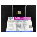 Sterling silver Ring 4.82ct champange diamond COA