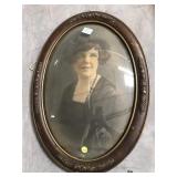 Antique Convex Glass Picture Frame with Period