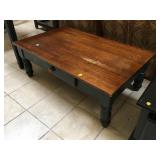 Solid wood coffee table, needs some TLC, approx 4