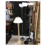 Set of 4 floor lamps, approx 6 ft tallest one