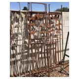 8 matching Metal wall hanging decorations, approx
