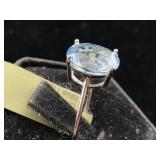 Sterling silver Ring blue topaz sz 8