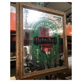 Heineken Framed Beer Advertising Mirror - approx.