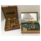 Carved Wooden Vintage Jewelry Box & More