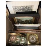 Vintage Picture framed, hand colored small prints