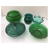Vintage Green Glassware