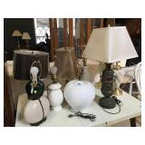 Assorted table top lamps, see photos