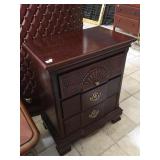 Wood nightstand with 3 drawers, approx 33 inches