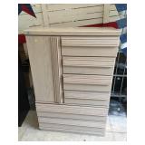Solid wood tall dresser w/6 drawers and door,