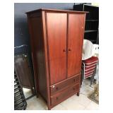 Solid wood armoire w/closet and 2 drawers, approx