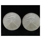 2-Silver Eagles uncirculated 999 silver