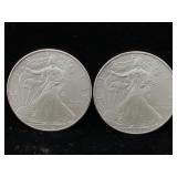 2-Silver Eagles uncirculated 999 silver