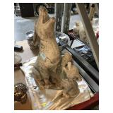 Medium size Concrete Wolves Statue and Hong Kong