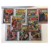 9 Conan the Barbarian comics, cover price 20¢ and