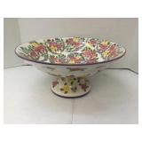 Hand painted Pedestal Fruit Bowl/ Spring Time