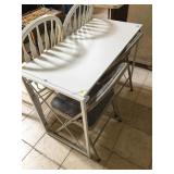 Desk w/folding chairs, approx 40 inches long