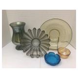 Vintage Colored Glass Serving Dishes