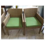 High End Faux wicker patio armchairs