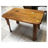 Solid wood side table, approx 28 inches long