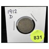 1912-D V nickle in flip RARE