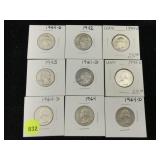 9-Silver Quarters in flips