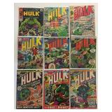 9 Marcel Hulk comic, cover price 12¢, 15¢, 20¢