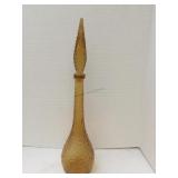 Italian Vintage Amber Tall Decanter AS IS