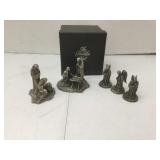 Franklin Mint Pewter Nativity