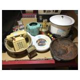 Cast Iron Dutch Oven and Pot, Antique Bedpan,