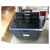 Rolling collapsible crate with handle