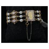 10K Gold Bracelet with emamel 35g