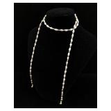 14K Gold and cultured pearls 34" strand