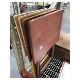 4 Wood Folding TV Tray Tables