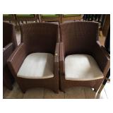 2 Dedon Faux wicker patio armchairs from high end