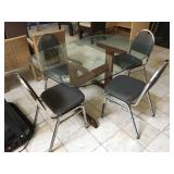 Glass top dining table w/4 chairs