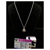 Sterling silver Necklace 7.77ct black diamond COA