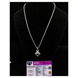 Sterling silver Necklace 5.71ct black diamond COA