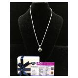 Sterling silver Necklace 5.38ct green diamond COA