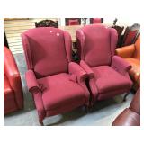 Matching red recliners w/push back