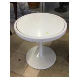 Metal patio side table from high end hotel