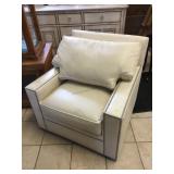 Edward Ferrell Cream leather accent chair from