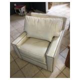 Edward Ferrell Cream leather accent chair from