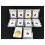Coins in cases